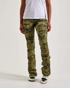 Smoke Rise High-Rise Stacked Cargo Pants Spandex - incorporated fashion Smart casual wear