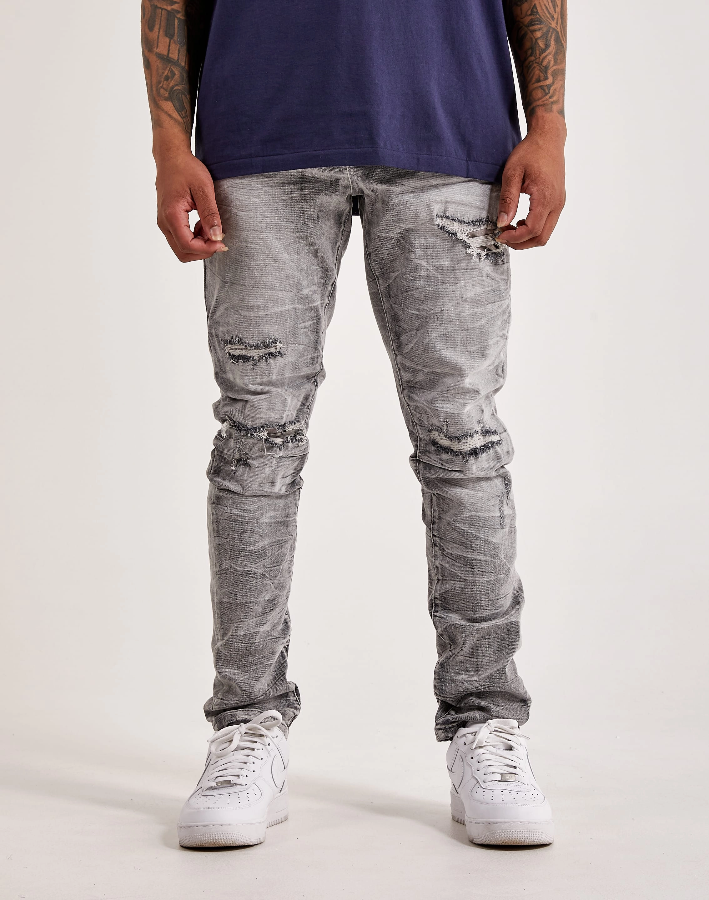 Smoke Rise Lightning Basic Slim Tapered Jeans Wool - sourced fashion Modern fashion