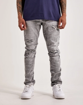 Smoke Rise Lightning Basic Slim Tapered Jeans Wool - sourced fashion Modern fashion