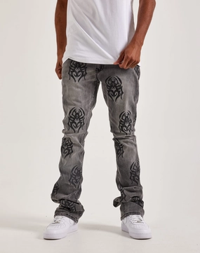 Smoke Rise Rhinestone Spider Stacked Denim Jeans Smart casual wear Fashion bloggers' picks
