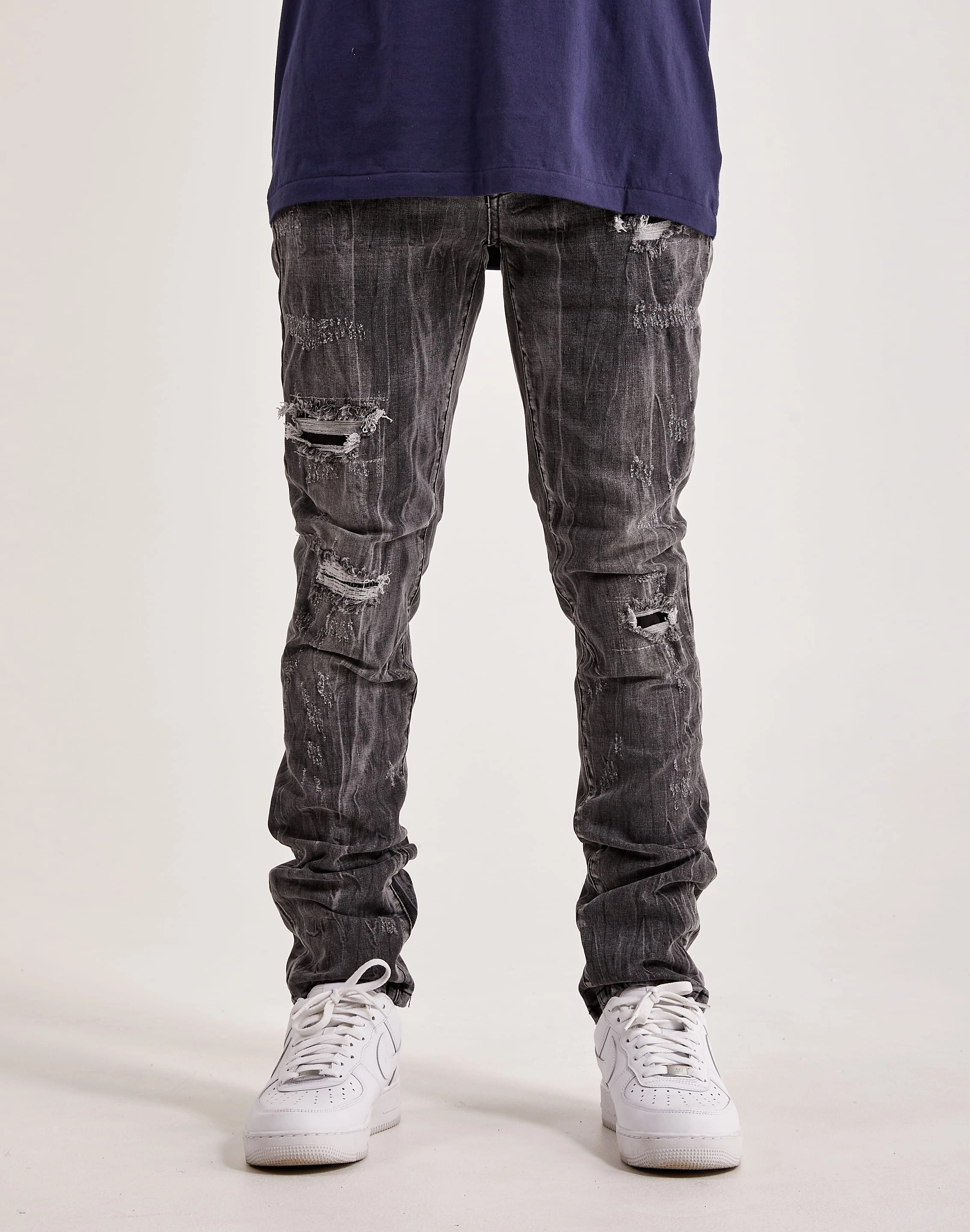 Smoke Rise Rip & Repair Basic Slim Denim Nylon - included fashion Fashion bloggers' picks
