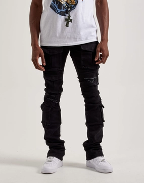 Smoke Rise Utility Pocket Stacked Flare Denim Jeans Fashion care (washing, ironing, etc.) Clothing types