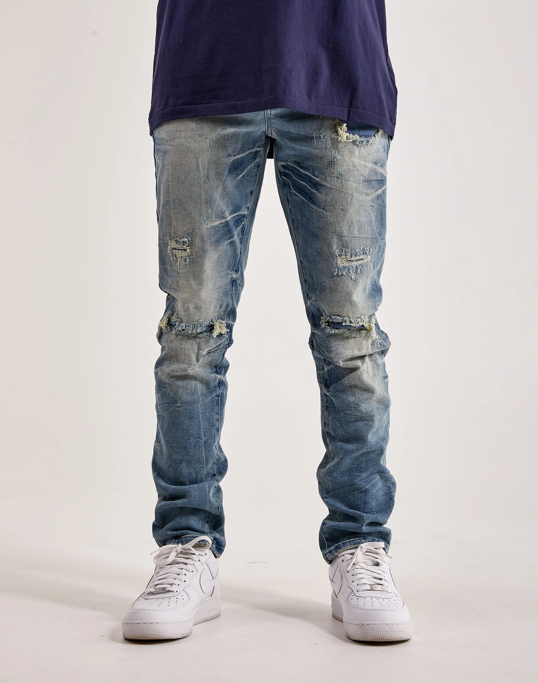 Smoke Rise Wave Effect Basic Slim Denim Athleisure fashion Nylon - included fashion