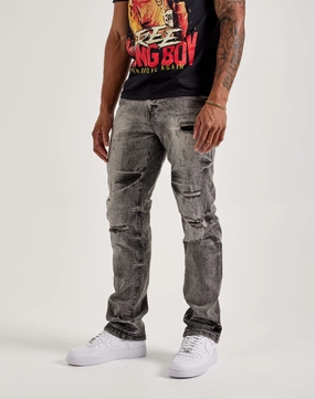 Smoke Rise Wave Effect Straight Denim Jeans Fashion accessories Fashion customization