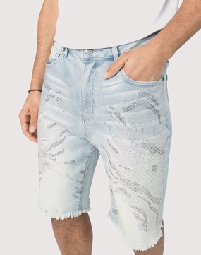 Street fashion Grindhouse Rhinestone Denim Shorts Clothing prices