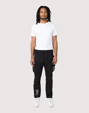 Street fashion Grindhouse Utility Nylon Black Cargo Pants Fashion storage (wardrobes, hangers, etc.)
