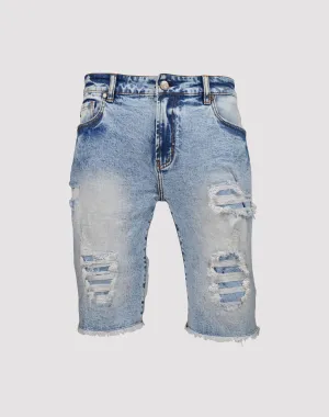 Style statements Grindhouse Rip N Tear Blue Denim Shorts Clothing assortments