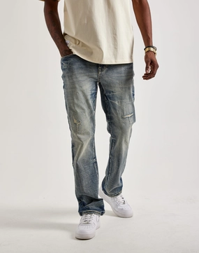 Style statements Smoke Rise Wave Effect Straight Denim Jeans Fashion swaps