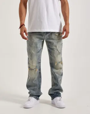 Stylish products Smoke Rise Rip & Repair Straight Denim Jeans Suede - finished fashion