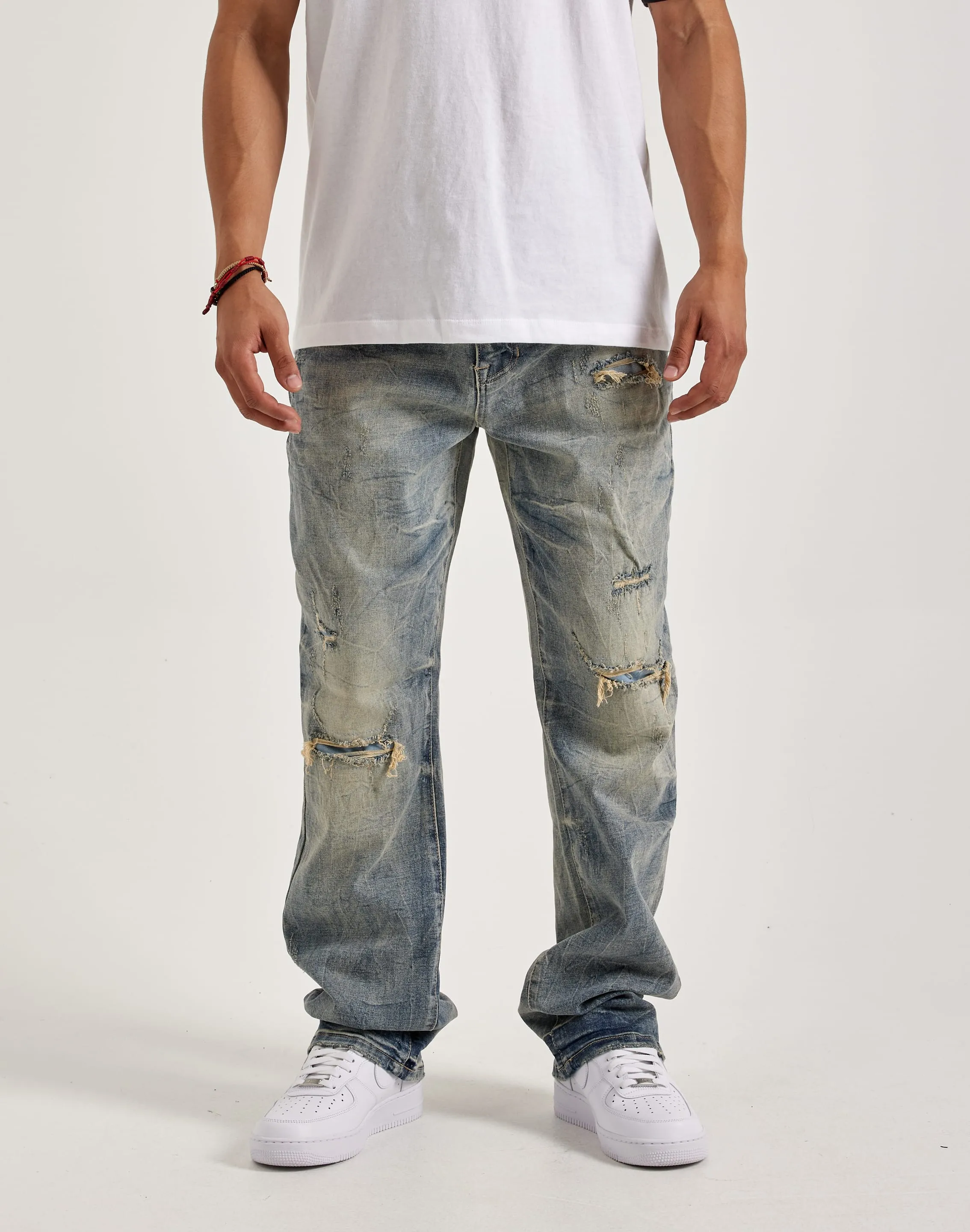 Smoke Rise Rip & Repair Straight Denim Jeans Minimalist fashion Fashion collections