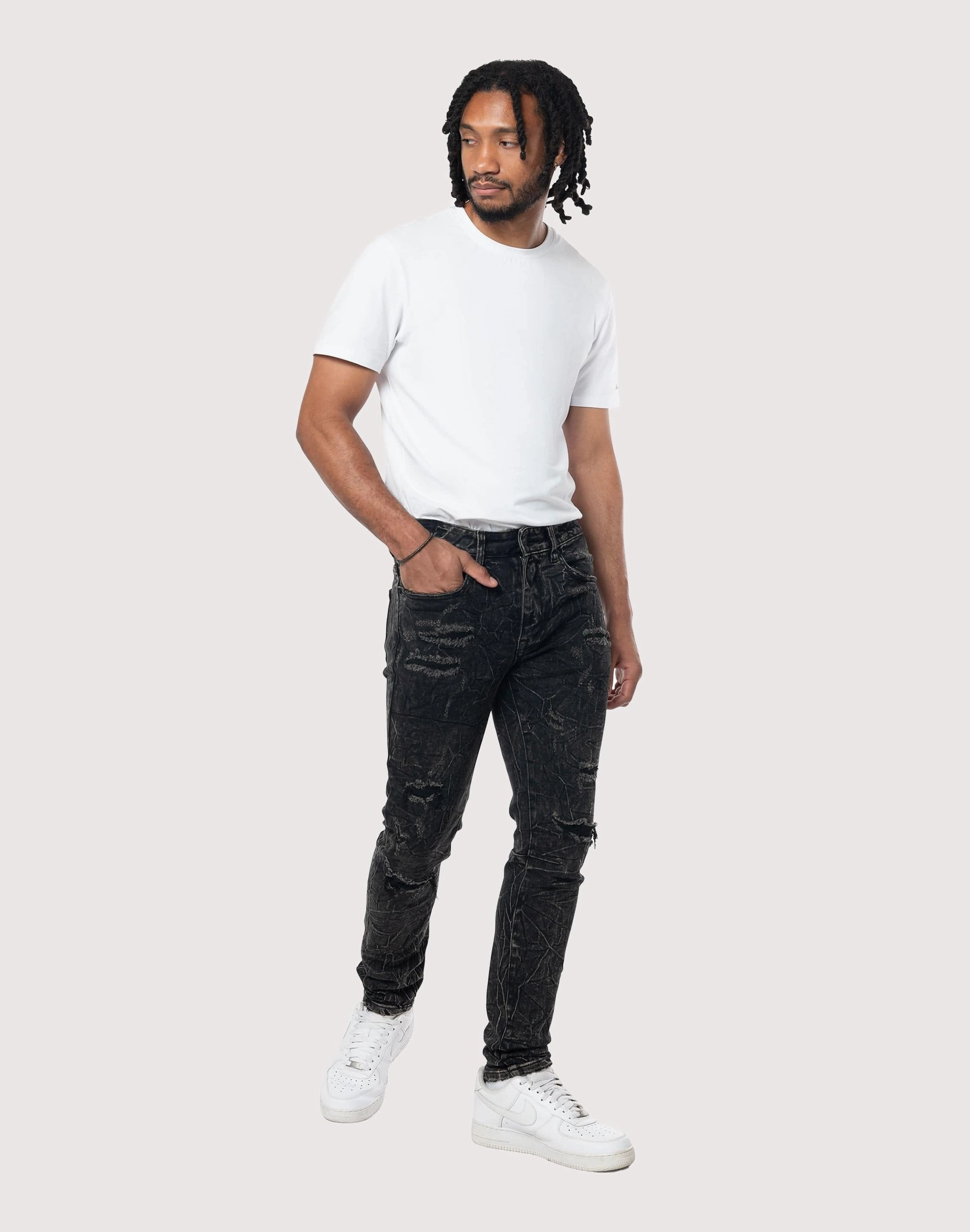 Stylish products Grindhouse Cabo Slim Fit Lightning Effect Taper Denim Jeans Fashion inspiration