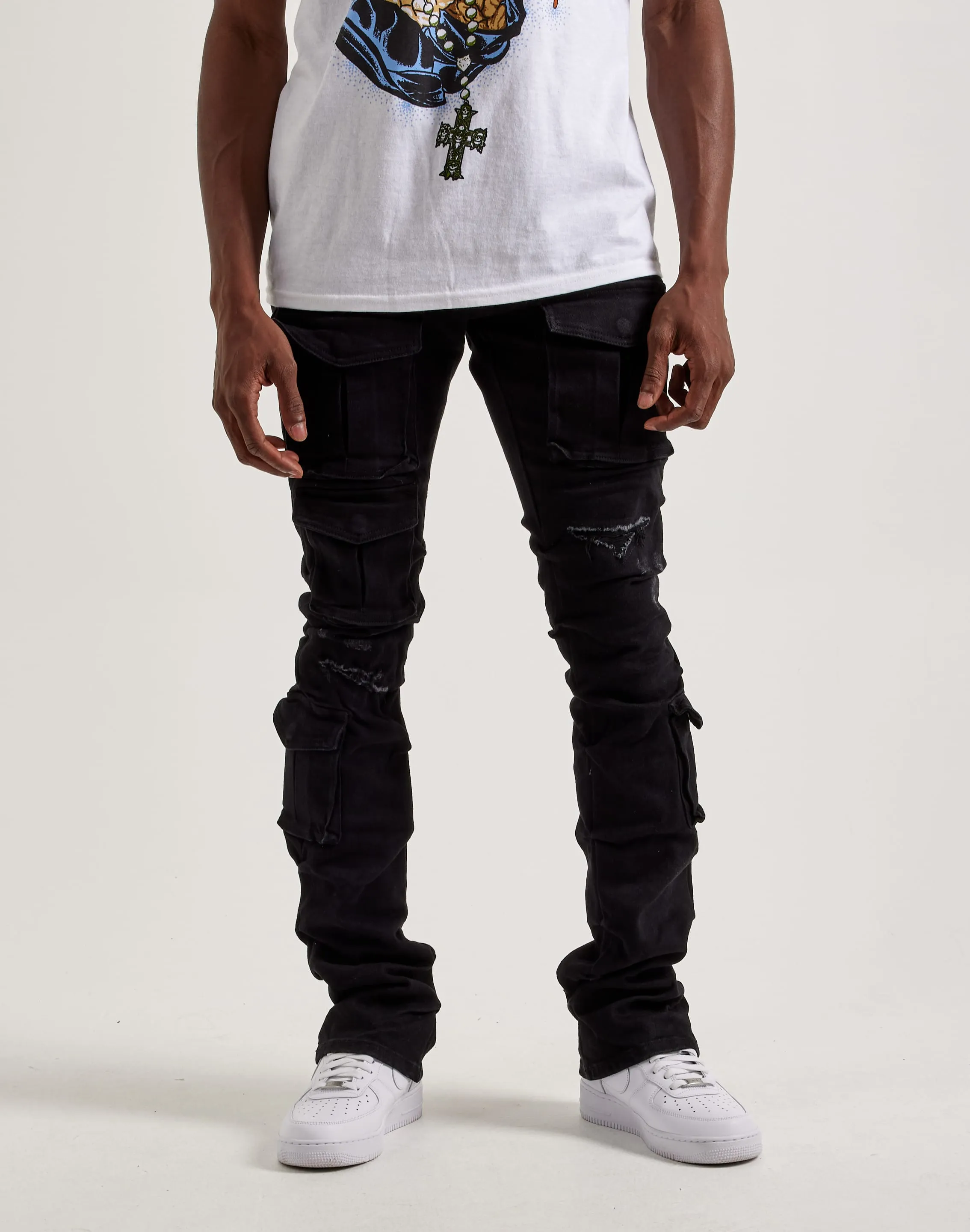 Swimwear selections Smoke Rise Utility Pocket Stacked Flare Denim Jeans Fashion on sale