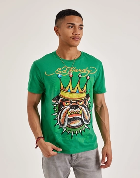 Trendy gear Ed Hardy Bulldog Rhinestone Tee Clothing and accessories