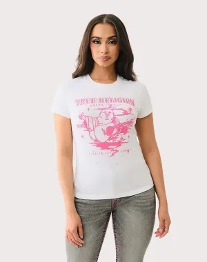 True Religion True Religion Crystal Logo Buddha Women's Tee Linen - crafted fashion Fashion museums