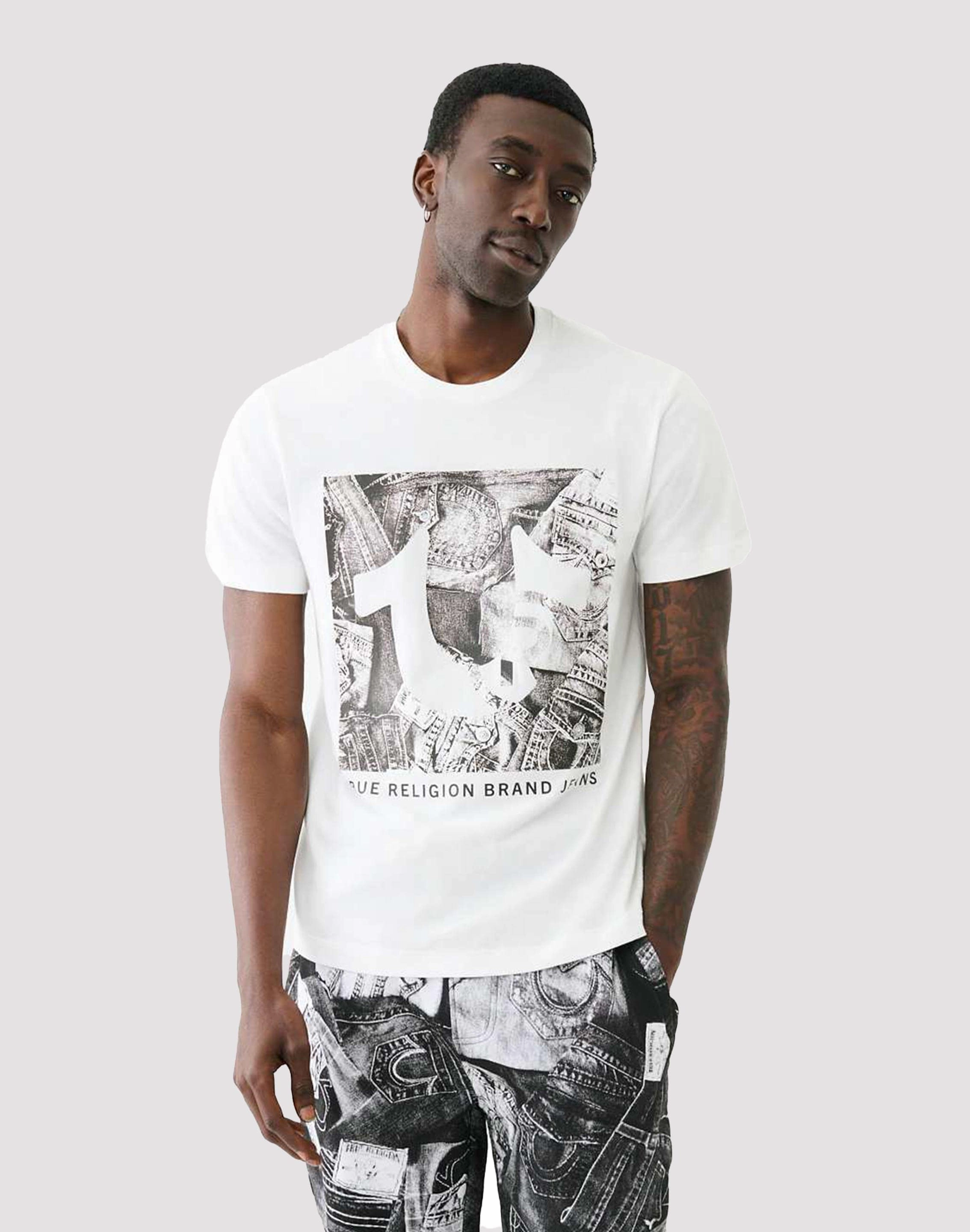 True Religion All Over Print Classics Tee Fashion boutiques Hip - hop fashion