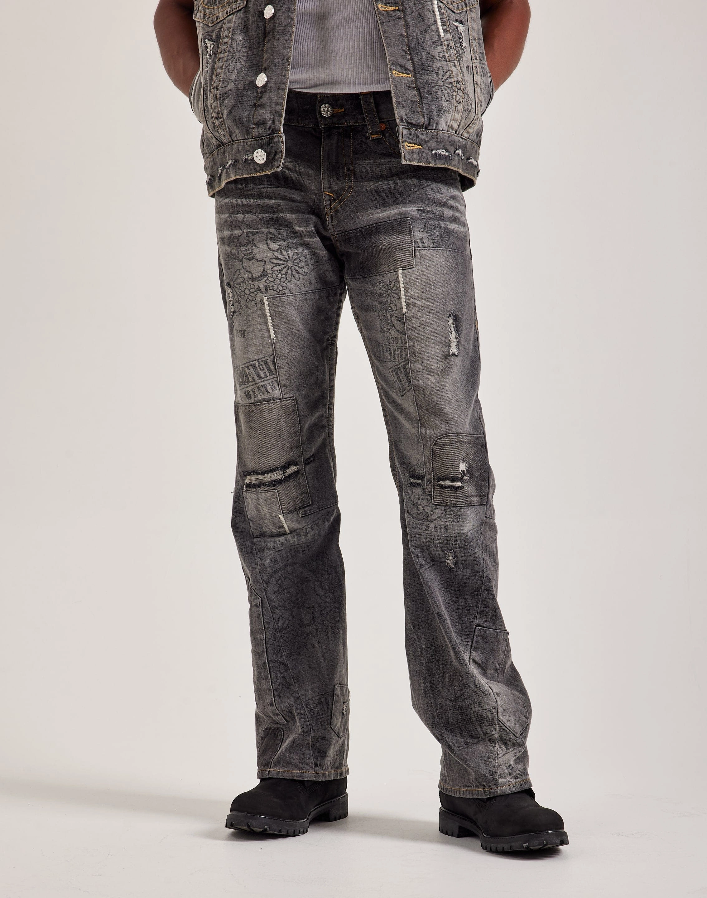 True Religion Bad Weather Joey Stacked Pocket Jeans Embroidered fashion Fashion must - haves