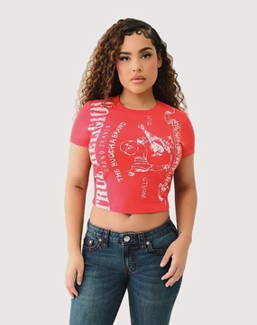 True Religion Heritage Logo Baby Red Tee Comfortable apparel Lingerie and intimates