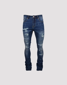 Wool - sourced fashion Grindhouse Stacked Flare Ripped Slim Fit Jeans Fashion subscription services
